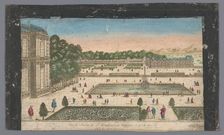 View of the garden of the Royal Palace La Granja de San Ildefonso in the vicinity.., 1700-1799. Creator: Anon