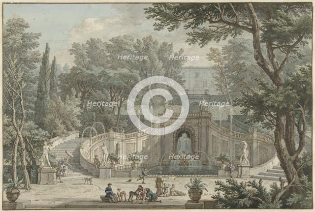 View of the Garden of Villa d'Este in Tivoli, c.1725. Creator: Isaac de Moucheron.