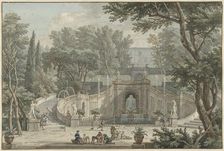 View of the Garden of Villa d'Este in Tivoli, c.1725. Creator: Isaac de Moucheron