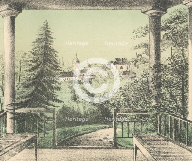 View of the Garden at the Summer House of V.I. Astashev, 1871. Creators: M Kolosov, J Rogulin.