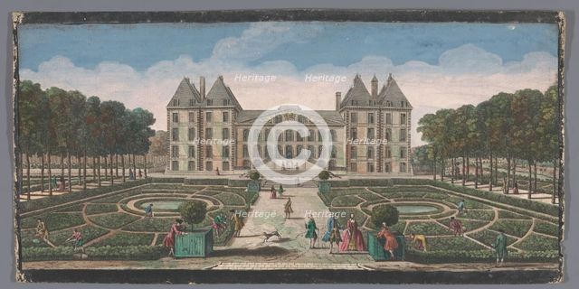 View of the garden and the Château de Saint-Maur, 1700-1799. Creators: Anon, Jacques Rigaud.