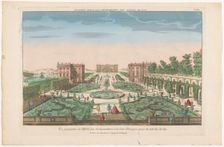 View of the garden and the Hotel des Ambassadors in Spain, 1700-1799. Creator: Anon