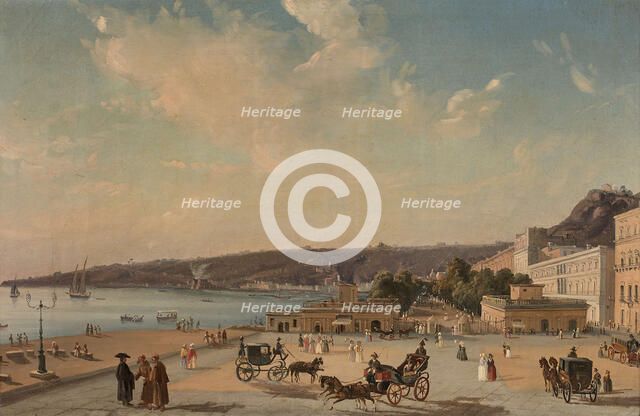 View of the gardens of Villa Reale, Naples. Creator: Carelli, Consalvo (Gonsalvo) (1818-1900).