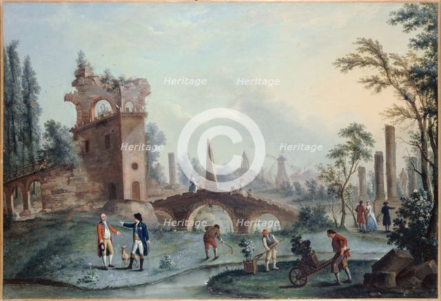 View of the gardens of Monceau, c1778. Creator: Louis de Carmontelle.