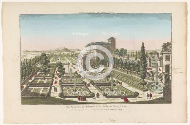 View of the Giardini Vaticani in Vatican City, 1735-1805. Creator: Unknown.