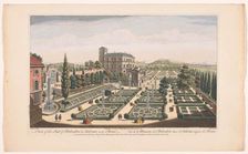 View of the Giardini Vaticani in Vatican City, 1750. Creator: Thomas Bowles