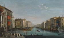 View of the Grand Canal from the Palazzo Balbi looking toward the Rialto Bridge with a Regatta