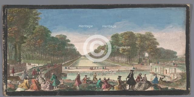 View of the Grand Canal in the garden of the Palais de Fontainebleau, 1700-1799. Creators: Anon, Jacques Rigaud.
