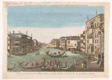 View of the Grand Canal with gondolas, the Palazzo Balbi and the Ponte Rialto in..., 1700-1799. Creator: Anon