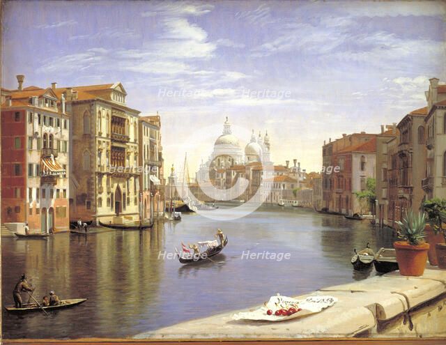 View of the Grand Canal, Venice. In the Background S. Maria della Salute, 1854. Creator: Peter Christian Thamsen Skovgaard.