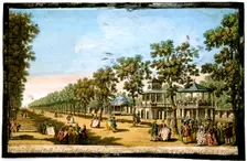 View of the Grand Walk etc in Vauxhall Gardens taken from the Entrance London, c1760. Artist: Edward Rooker