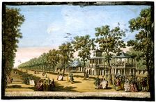 View of the Grand Walk etc in Vauxhall Gardens taken from the Entrance London, c1760. Artist: Edward Rooker