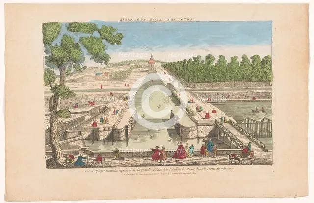 View of the great and the Pavillon de Manse in Chantilly, 1700-1799. Creator: Anon.