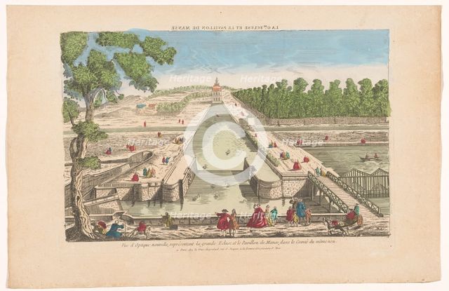 View of the great and the Pavillon de Manse in Chantilly, 1700-1799. Creator: Anon.