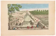 View of the great and the Pavillon de Manse in Chantilly, 1700-1799. Creator: Anon