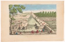 View of the great and the Pavillon de Manse in Chantilly, 1700-1799. Creator: Anon