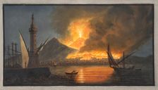 View of the great eruption of Vesuvius from the mole of Naples in the night of the 20th October, 176