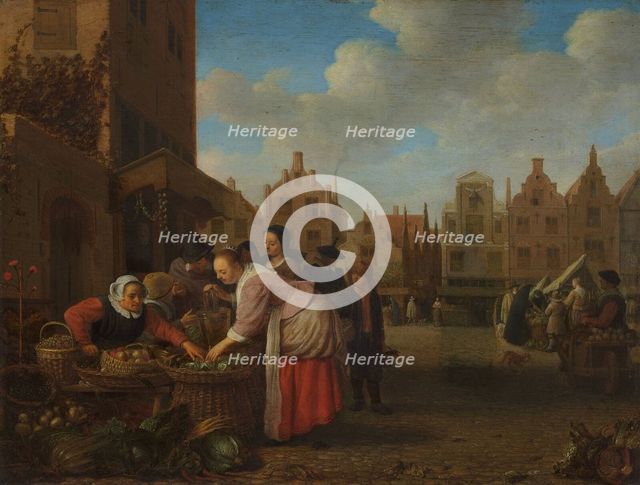View of the Great Market in Rotterdam, 1654. Artist: Sorgh, Hendrik Maertensz (c. 1610-1670)