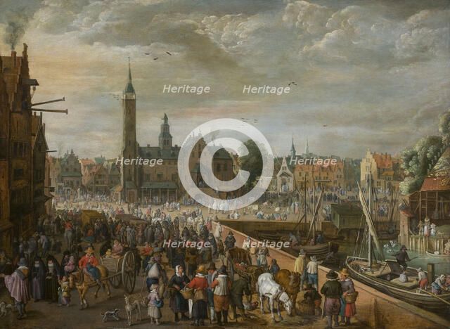 View of the Grote Markt in Lier, Early 17th cen. Creator: Momper, Philips de, the Elder (1564-1634).