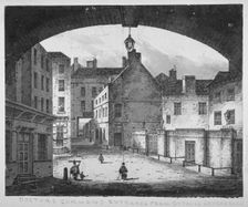 View of the Doctors Commons entrance from St Paul's churchyard, City of London, 1800. Artist: John King