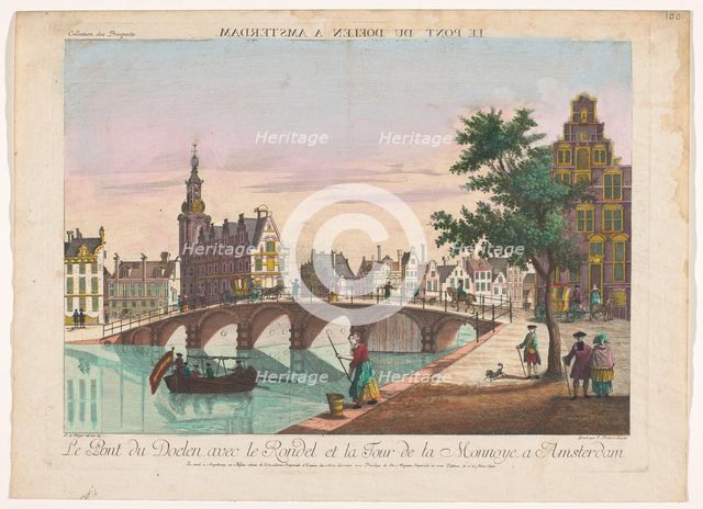 View of the Doelen Bridge over the Amstel in Amsterdam, 1755-1779. Creator: Johann Friedrich Leizelt.