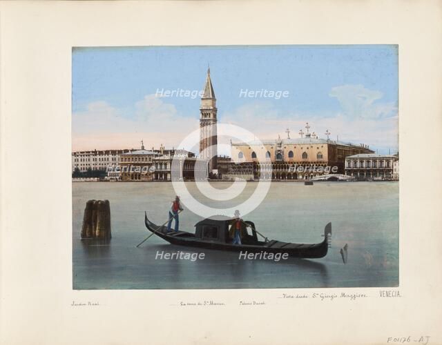 View of the Doge's Palace, the Campanile and surrounding buildings in Venice..., 1850-1876. Creator: Anon.