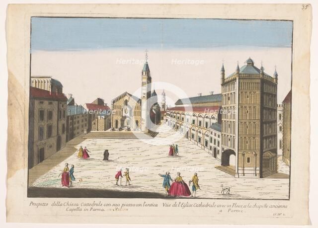 View of the Dom and the Baptisterium in Parma, 1700-1799. Creator: Unknown.