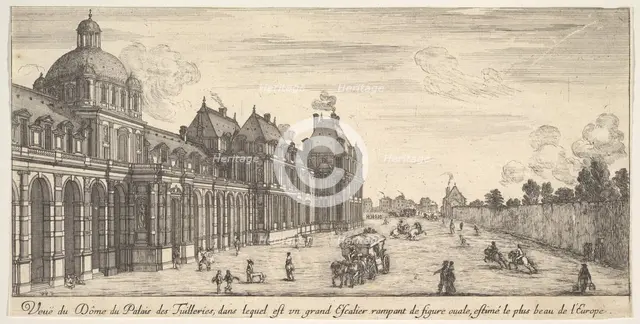 View of the dome of the Palace of the Tuilleries, from 'Various views of remarkable pla..., 1649-51. Creator: Stefano della Bella.