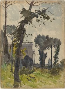 View of the Dome of Saint Peter's, Rome, 1863. Creator: Henri-Joseph Harpignies