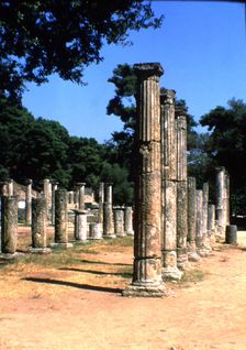 View of the Doric columns of Olympia