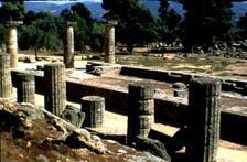 View of the Doric columns of Olympia