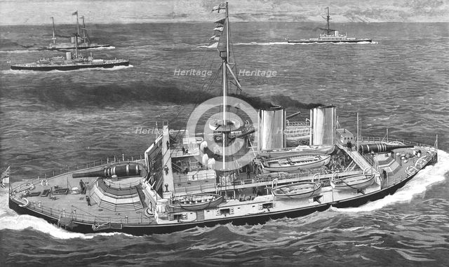 ''View of the Deck of a First Class Battleship; HMS"Benbow"', 1890. Creator: Unknown.