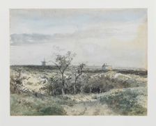 View of the Dekkersduin, with the old gas factory and windmill in the distance, 1834-1903. Creator: Jan Hendrik Weissenbruch