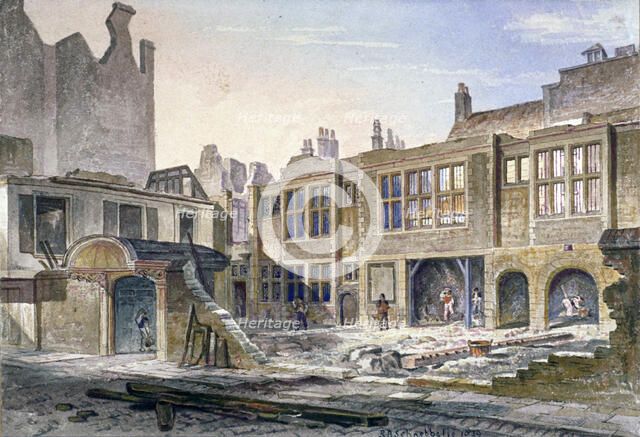 View of the demolition of Winchester Place, London, 1839. Artist: Robert Blemmell Schnebbelie