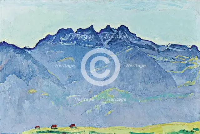 View of the Dents-du-Midi from Champéry. Artist: Hodler, Ferdinand (1853-1918)