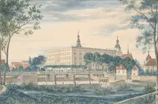 View of the Dessau Castle from the East, 1820. Creator: Heinrich Olivier