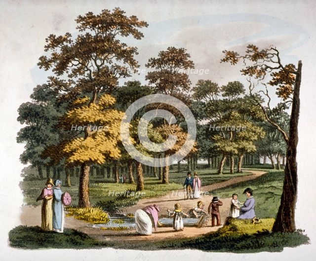 View of the 'dipping' well in Hyde Park, Westminster, London, c1810. Artist: William Pickett