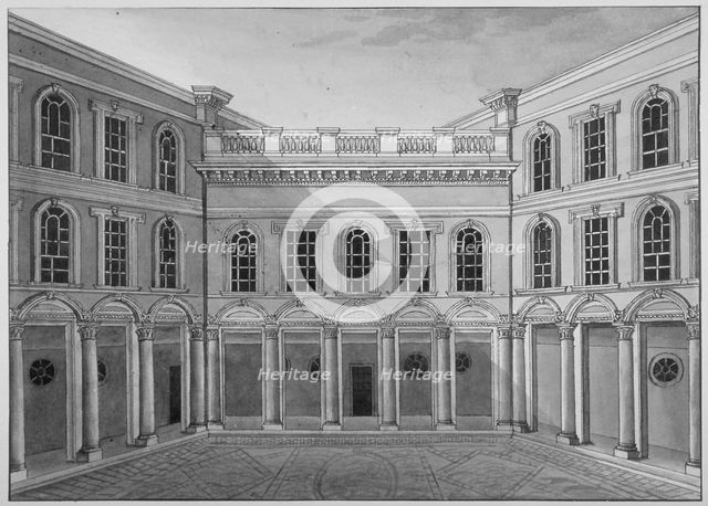 View of the Drapers' Hall inner court, Throgmorton Street, City of London, 1850. Artist: Anon