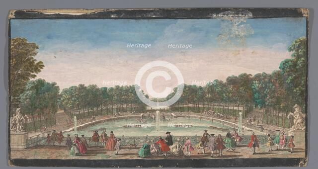 View of the drinking pond of the garden of the Château de Marly, 1700-1799. Creators: Anon, Jacques Rigaud.