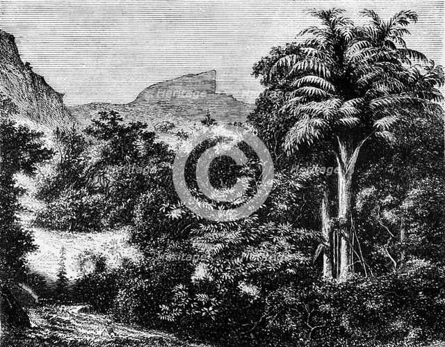 'View of the "Duke's Nose" in the Ghaurs, near Khandallah', c1891. Creator: James Grant.