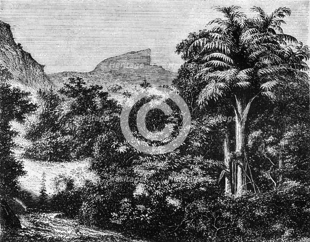 'View of the "Duke's Nose" in the Ghaurs, near Khandallah', c1891. Creator: James Grant.