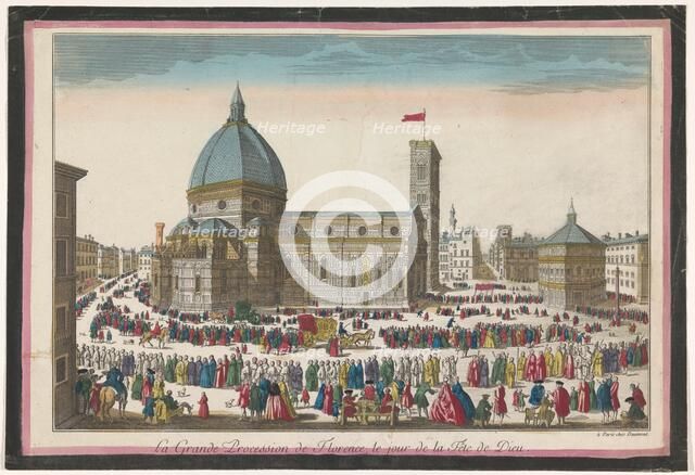 View of the Duomo in Florence with a procession on Corpus Christi, 1745-1775. Creator: Anon.