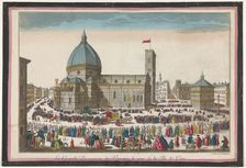View of the Duomo in Florence with a procession on Corpus Christi, 1745-1775. Creator: Anon