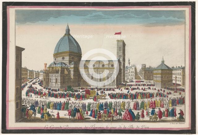 View of the Duomo in Florence with a procession on Corpus Christi, 1745-1775. Creator: Anon.