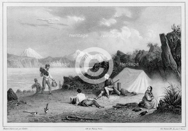 View of the entrance to Avacha Bay, taken from Starichkov Island, 19th century. Creators: Friedrich Heinrich Kittlitz, Jules David.