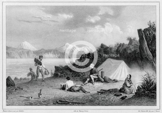 View of the entrance to Avacha Bay, taken from Starichkov Island, 19th century. Creators: Friedrich Heinrich Kittlitz, Jules David.