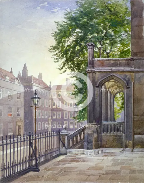 View of the entrance to Gray's Inn Hall, South Square, London, 1886.                  Artist: John Crowther