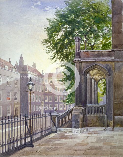 View of the entrance to Gray's Inn Hall, South Square, London, 1886.                  Artist: John Crowther