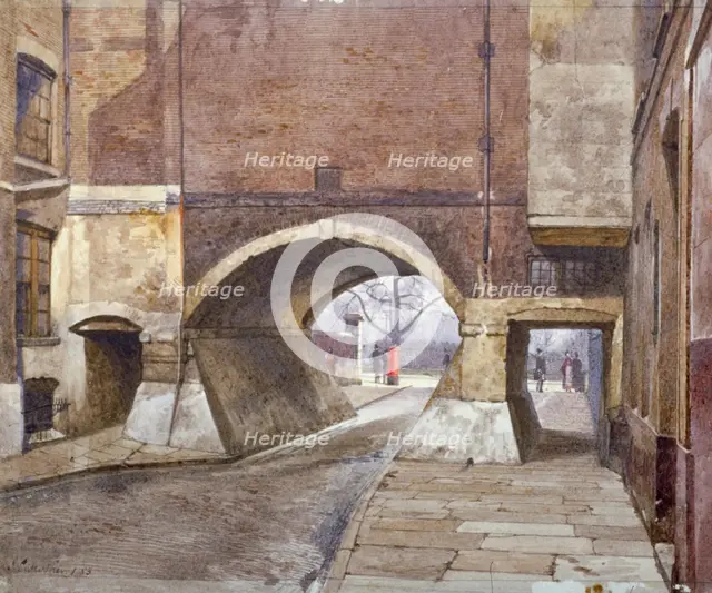 View of the entrance to Lincoln's Inn Fields in Duke Street, Westminster, London, 1883. Artist: John Crowther