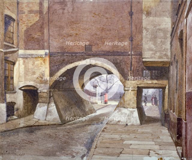 View of the entrance to Lincoln's Inn Fields in Duke Street, Westminster, London, 1883. Artist: John Crowther